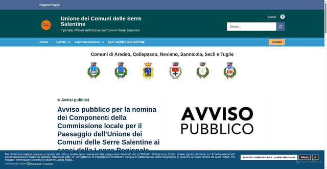 Security scan screenshot of https://www.unioneserresalentine.it/