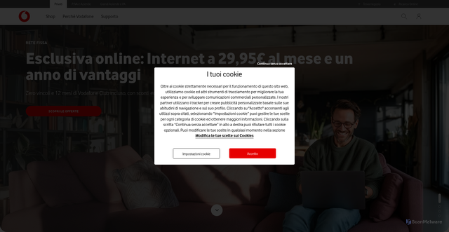 Security scan screenshot of https://privati.vodafone.it