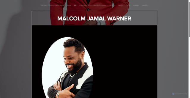 Security scan screenshot of http://www.malcolmjamalwarner.com/bio