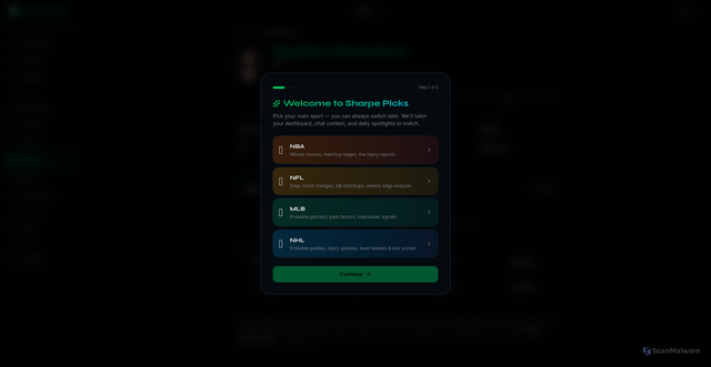 Security scan screenshot of https://www.sharpepicks.com/players/dallas-goedert-633885?sport=nfl
