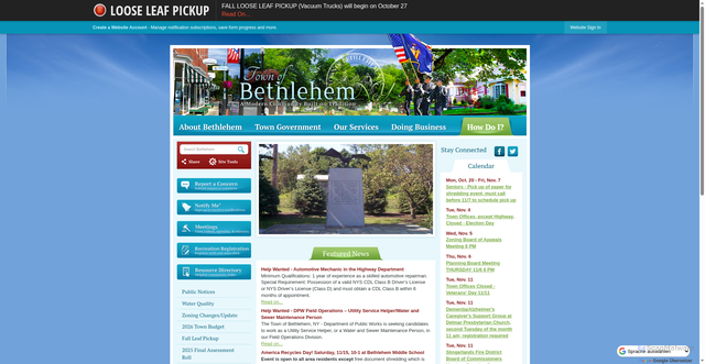 Security scan screenshot of https://www.townofbethlehem.org/