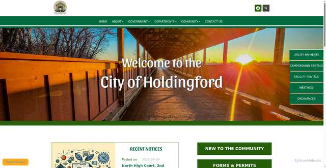 Security scan screenshot of https://holdingford.gov/