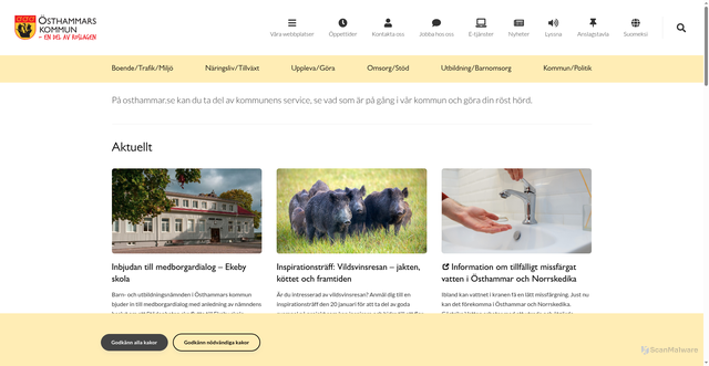 Security scan screenshot of https://www.osthammar.se/
