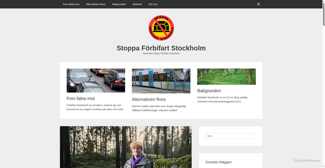 Security scan screenshot of https://stoppaforbifarten.se