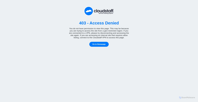 Security scan screenshot of https://cloudstaff.com