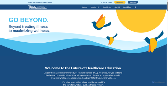 Security scan screenshot of https://www.scuhs.edu/