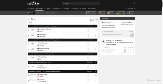 Security scan screenshot of https://datencenter.laola1.at