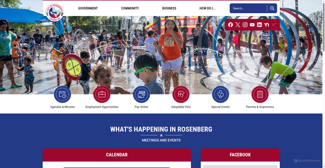 Security scan screenshot of https://rosenbergtx.gov/
