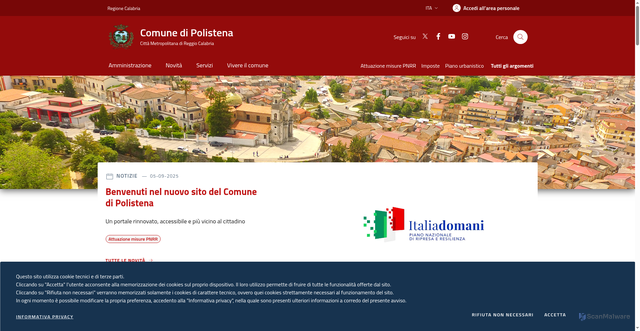 Security scan screenshot of https://www.comune.polistena.rc.it