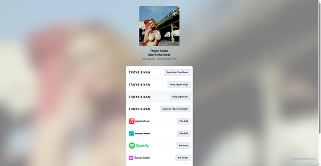 Security scan screenshot of https://troyesivan.lnk.to/ShesTheBest/RecordStoreDay