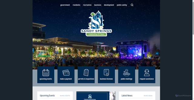 Security scan screenshot of https://www.sandyspringsga.gov/
