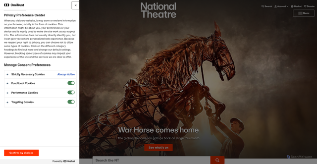 Security scan screenshot of http://www.nationaltheatre.org.uk/