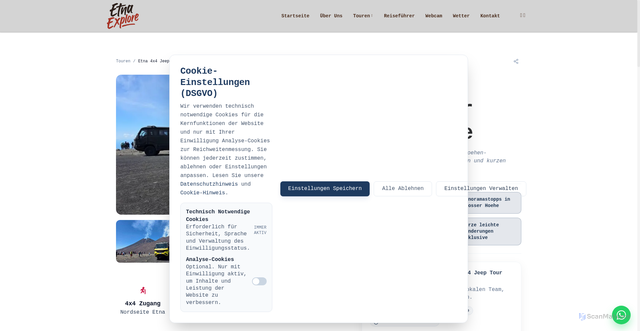 Security scan screenshot of https://etna-explore.pages.dev/de/touren/atna-4x4-jeep-tour/