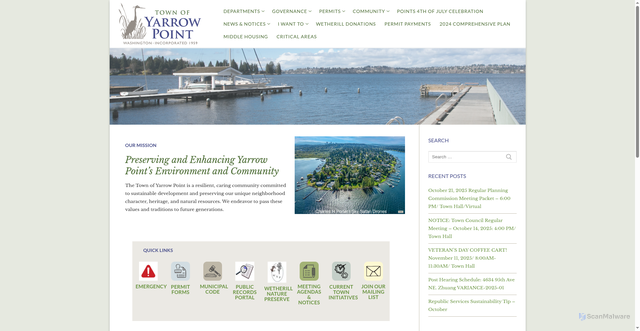 Security scan screenshot of https://yarrowpointwa.gov/