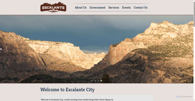 Security scan screenshot of https://escalanteutah.gov/