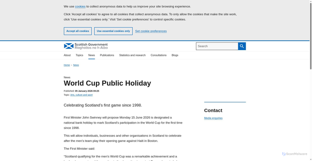 Security scan screenshot of https://www.gov.scot/news/world-cup-public-holiday/