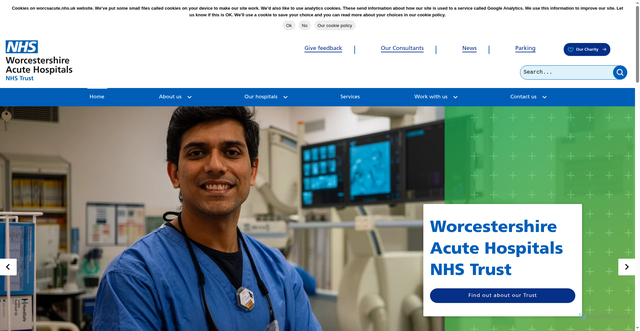 Security scan screenshot of http://www.worcsacute.nhs.uk