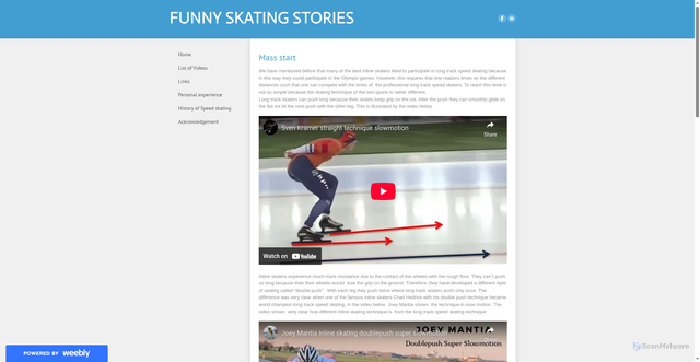 Security scan screenshot of https://skatingstories.weebly.com/mass-start.html