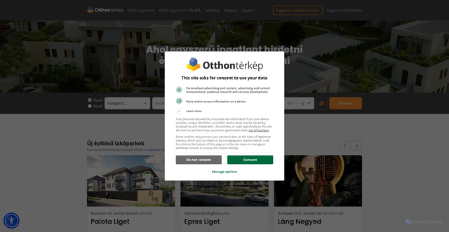 Security scan screenshot of https://otthonterkep.hu