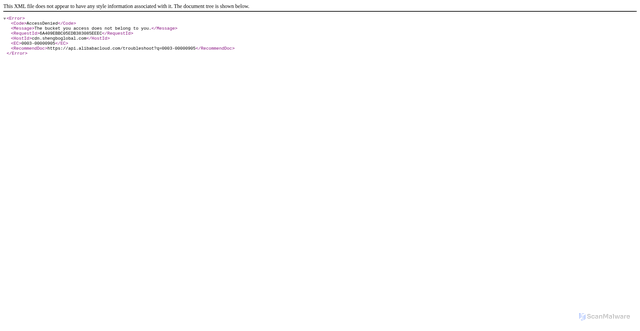 Security scan screenshot of https://cdn.shengboglobal.com