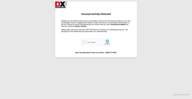 Security scan screenshot of https://static.dxengineering.com