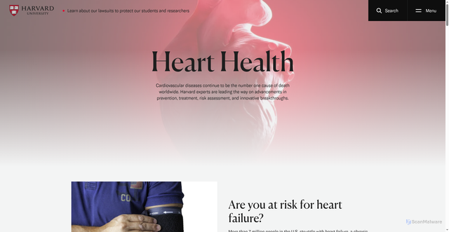 Security scan screenshot of https://www.harvard.edu/