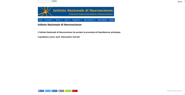 Security scan screenshot of https://www.ist-nazionale-neuroscienze.unito.it