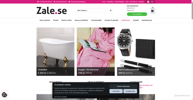 Security scan screenshot of https://zale.se