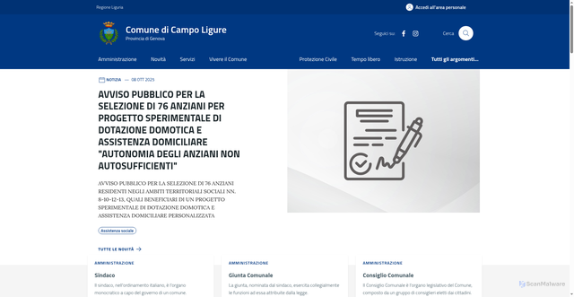 Security scan screenshot of https://comune.campo-ligure.ge.it/