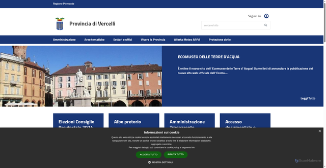 Security scan screenshot of https://www.provincia.vercelli.it/it