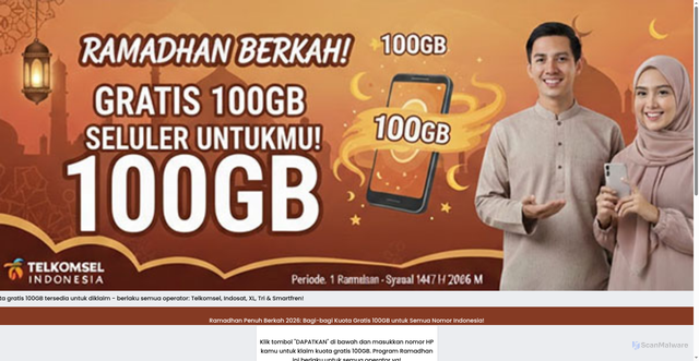 Security scan screenshot of https://100gb181.ijis.top/?freedata=188