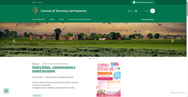 Security scan screenshot of https://www.comune.terranovadeipasserini.lo.it