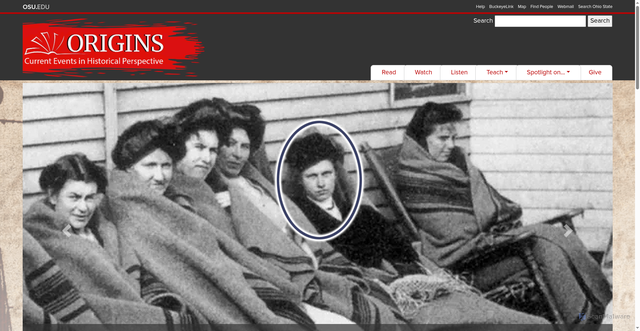 Security scan screenshot of https://origins.osu.edu