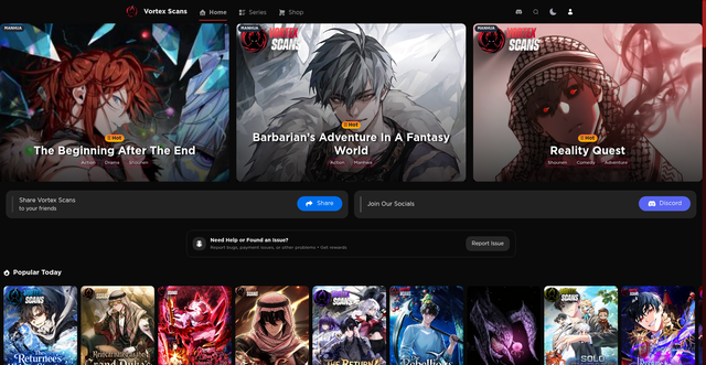 Security scan screenshot of https://vortexscans.org