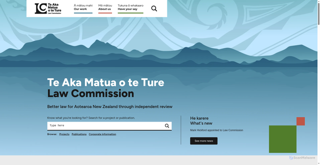 Security scan screenshot of https://www.lawcom.govt.nz/