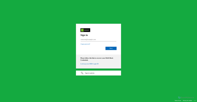 Security scan screenshot of https://clientservices-lnp.hrblock.com