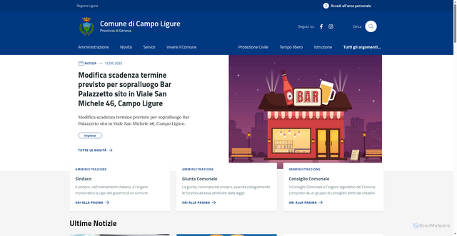 Security scan screenshot of https://comune.campo-ligure.ge.it/