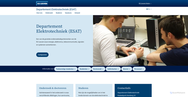 Security scan screenshot of https://esat.kuleuven.be