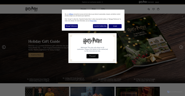 Security scan screenshot of https://harrypottershop.com/?srsltid=AfmBOorBvspF-NYPKPzLWejmuaWrcPSzB8xGldvDe6YWw98dwXoXEdQS