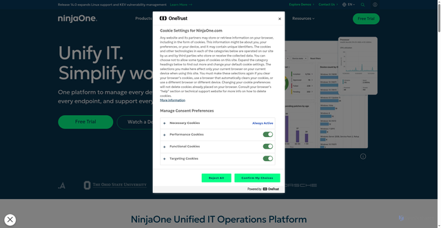 Security scan screenshot of https://go.ninjaone.com