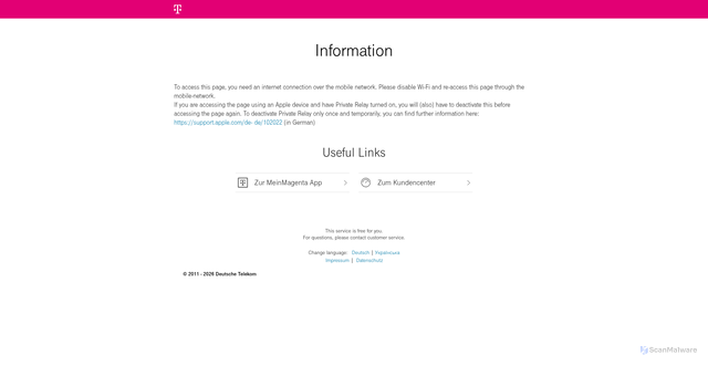 Security scan screenshot of https://pass.telekom.de