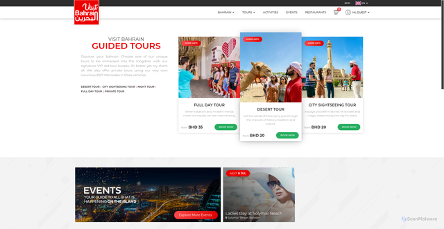 Security scan screenshot of https://visitbahrain.bh/