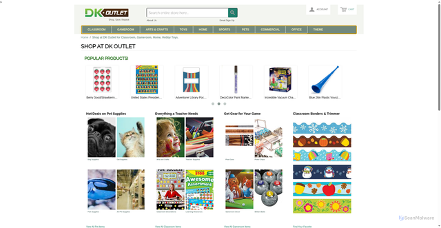 Security scan screenshot of https://shop.dkoutlet.com