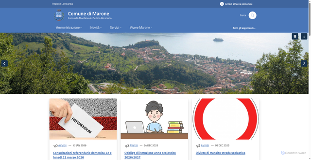 Security scan screenshot of https://www.comune.marone.bs.it/