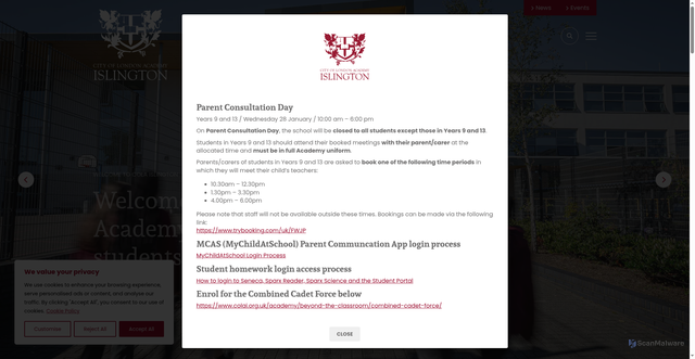 Security scan screenshot of https://www.colai.org.uk/
