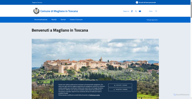 Security scan screenshot of https://www.comune.magliano-in-toscana.gr.it/