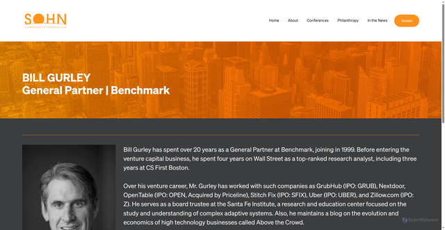 Security scan screenshot of https://www.sohnconference.org/billgurley
