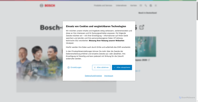Security scan screenshot of https://bosch.de