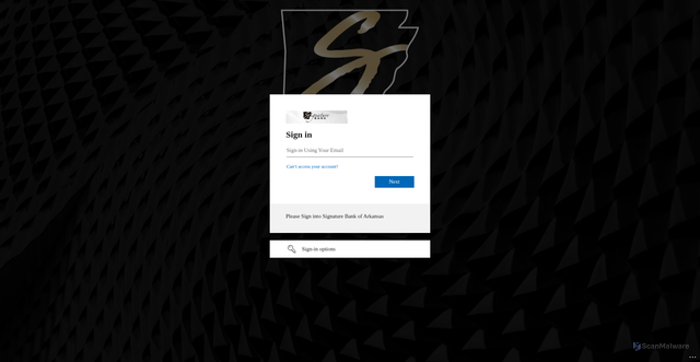 Security scan screenshot of https://mailsignaturebank-my.sharepoint.com