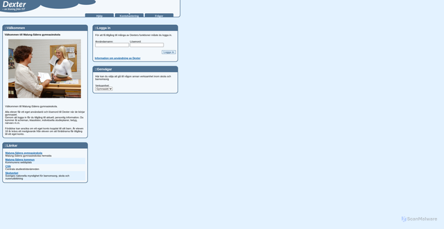 Security scan screenshot of https://malung-gyvux.dexter-ist.com/